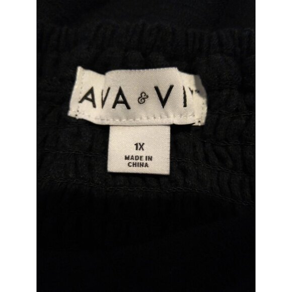 Ava And Viv Women's Plus Size 1X Black Sleeveless Dress Sundress Soft Stretchy - Picture 6 of 8